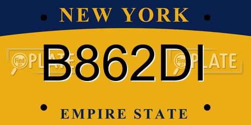 B862DI New York License Plate
