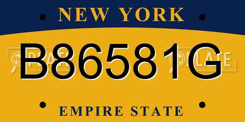 B86581G New York License Plate