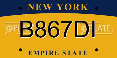 B867DI New York License Plate