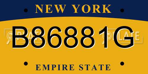 B86881G New York License Plate