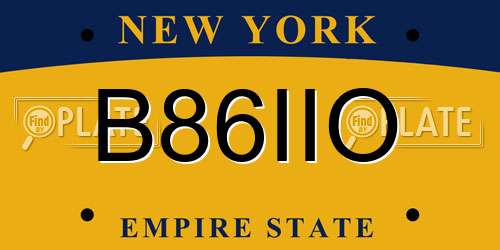 B86IIO New York License Plate