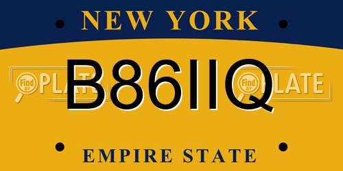 B86IIQ New York License Plate