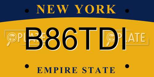B86TDI New York License Plate