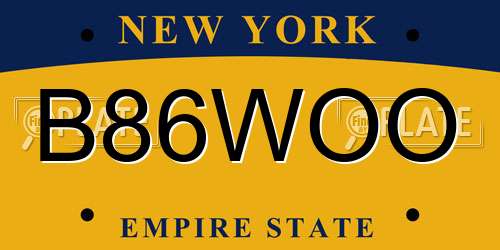 B86WOO New York License Plate