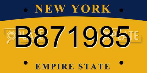 B871985 New York License Plate