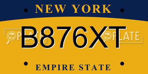 B876XT New York License Plate