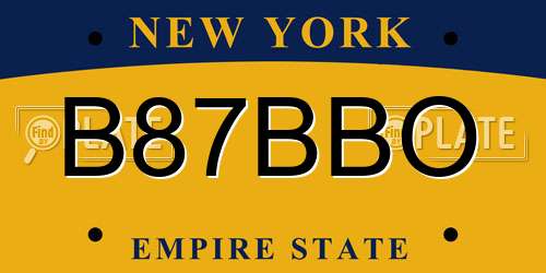 B87BBO New York License Plate