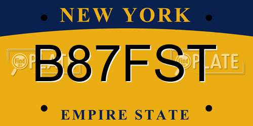 B87FST New York License Plate