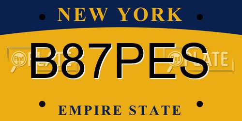 B87PES New York License Plate