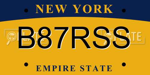 B87RSS New York License Plate