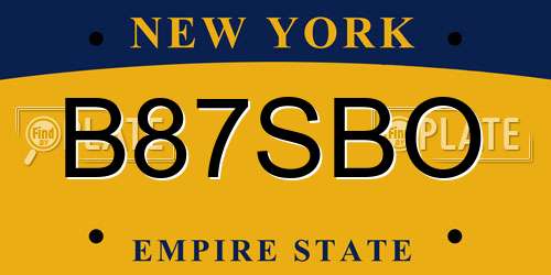 B87SBO New York License Plate
