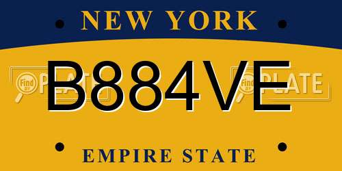 B884VE New York License Plate