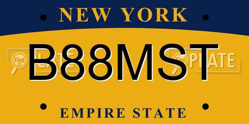 B88MST New York License Plate