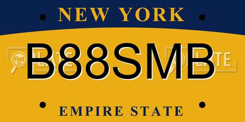 B88SMB New York License Plate