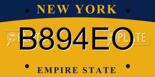 B894EO New York License Plate