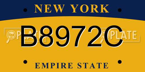 B8972C New York License Plate