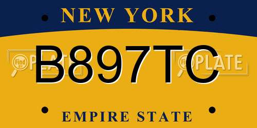 B897TC New York License Plate