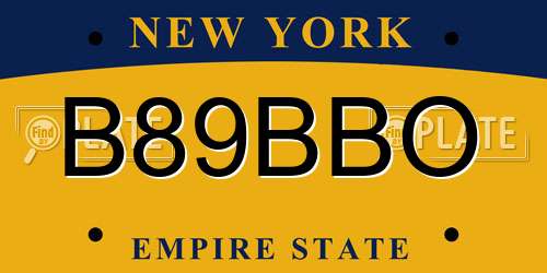 B89BBO New York License Plate