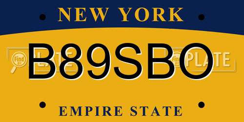 B89SBO New York License Plate