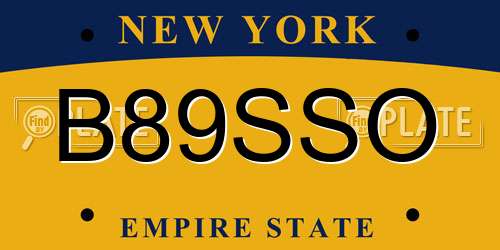 B89SSO New York License Plate