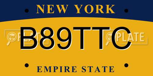 B89TTC New York License Plate