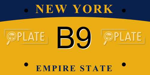 B9 New York License Plate