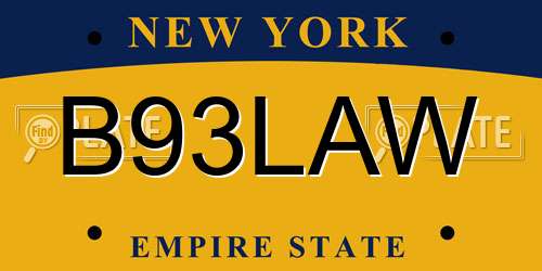 B93LAW New York License Plate