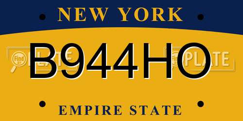 B944HO New York License Plate