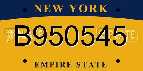 B950545 New York License Plate