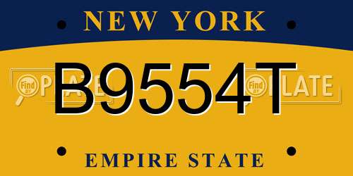 B9554T New York License Plate
