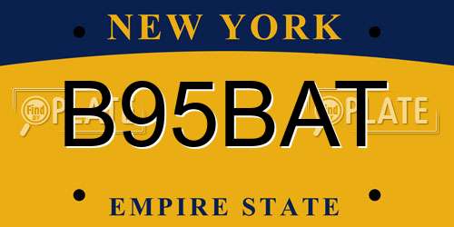 B95BAT New York License Plate