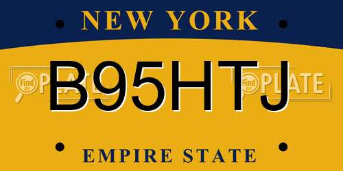 B95HTJ New York License Plate