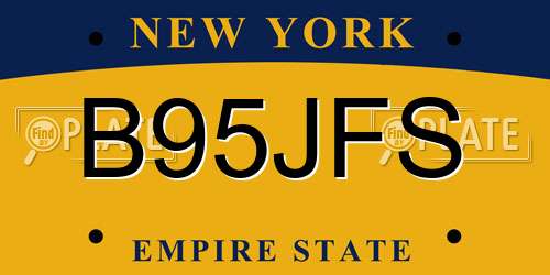 B95JFS New York License Plate