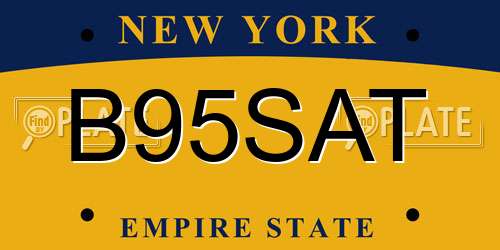 B95SAT New York License Plate