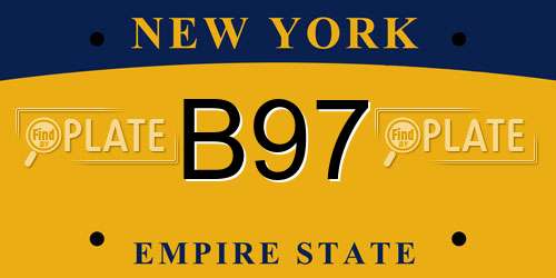 B97 New York License Plate