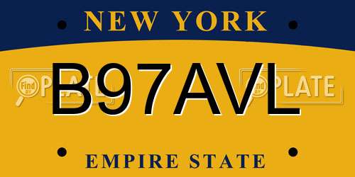 B97AVL New York License Plate