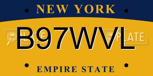B97WVL New York License Plate