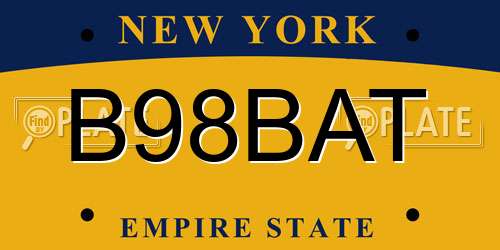 B98BAT New York License Plate