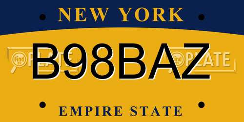 B98BAZ New York License Plate