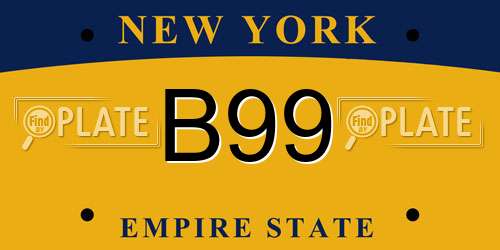 B99 New York License Plate