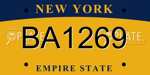 BA1269 New York License Plate