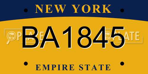 BA1845 New York License Plate