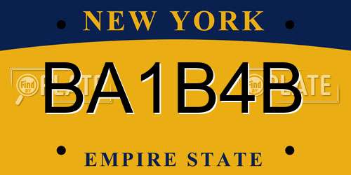 BA1B4B New York License Plate