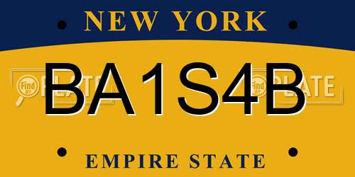 BA1S4B New York License Plate