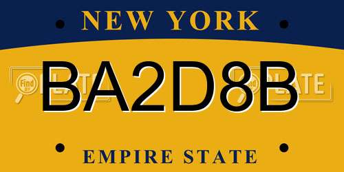 BA2D8B New York License Plate