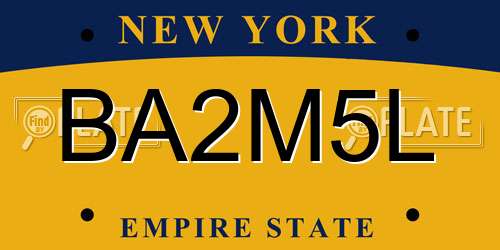 BA2M5L New York License Plate