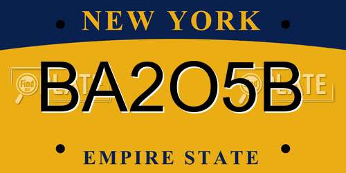 BA2O5B New York License Plate