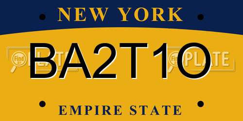BA2T1O New York License Plate