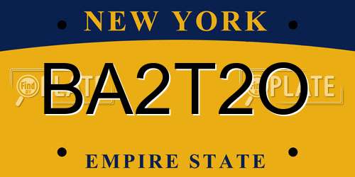 BA2T2O New York License Plate
