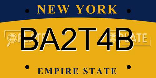 BA2T4B New York License Plate
